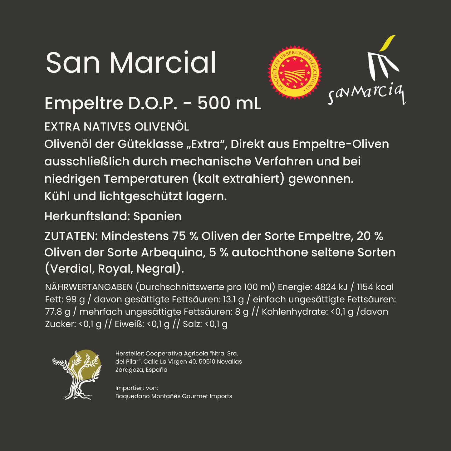 San Marcial Empeltre DOP 500 mL – Sanft & Vielseitig